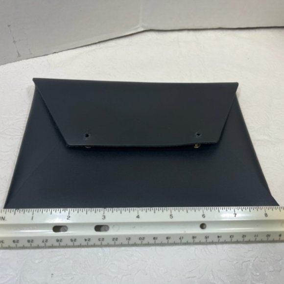 Tribe Alive Leather Envelope Black Clutch Wallet Pouch 8.5x6" - Picture 5 of 10